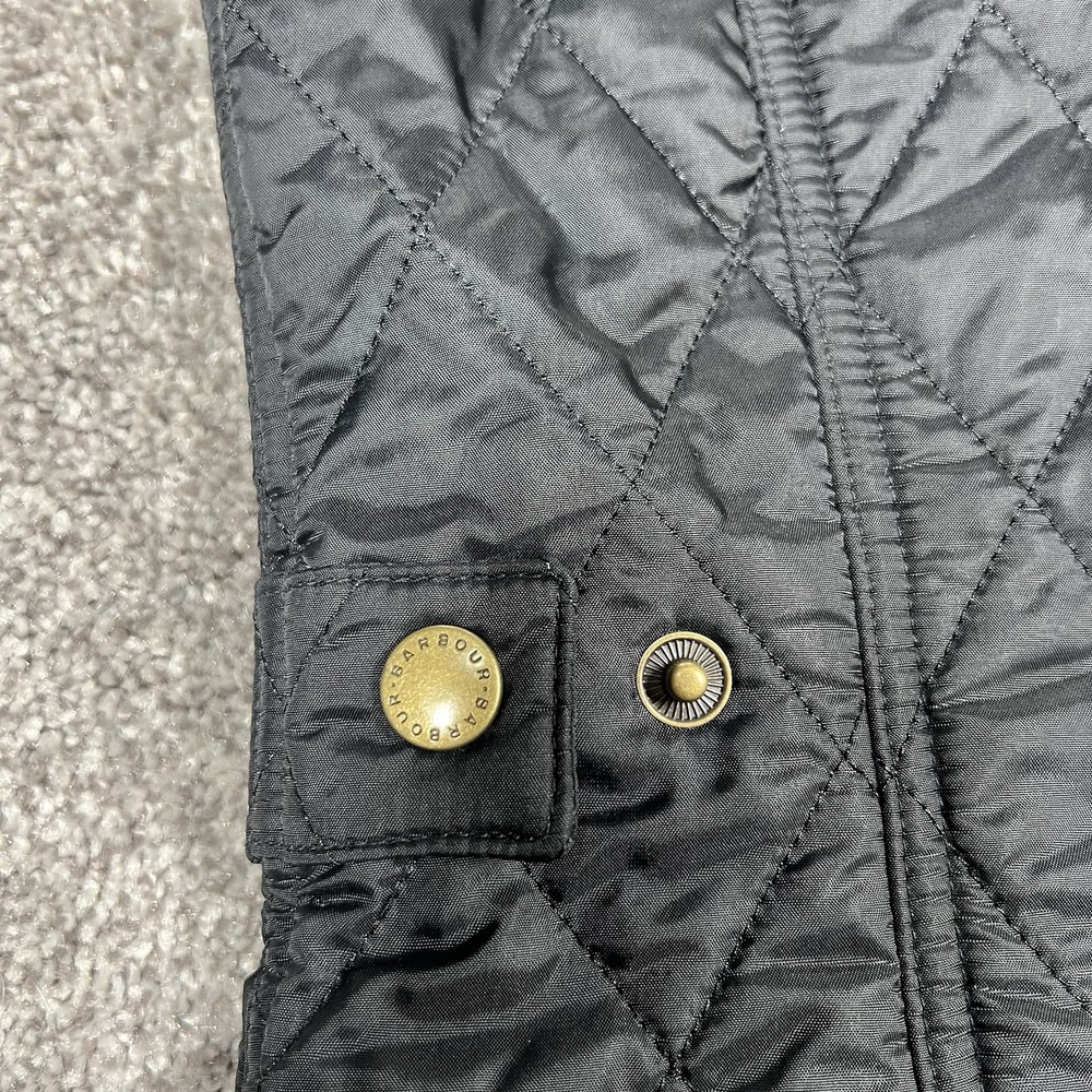 Barbour Summer Liddesdale Gilet Vest Womens 4 Black Diamond Quilted Insulated S - Picture 9 of 10